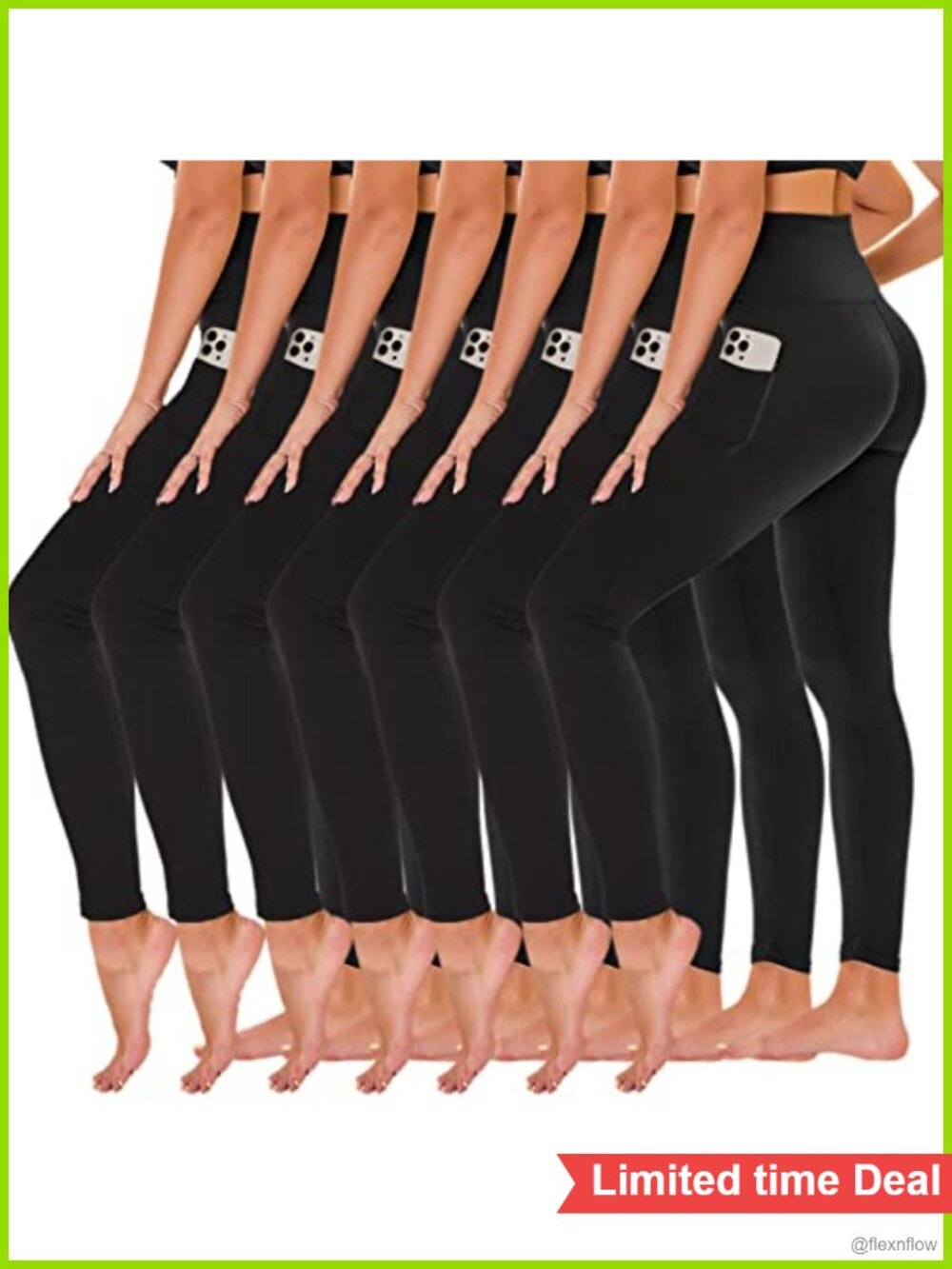7 Pack High Waisted Leggings with Pockets Yoga Pants for Women